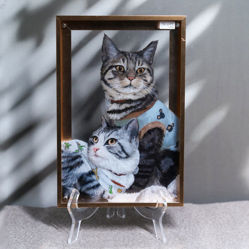 Pet 3d Stereoscopic Portraits Pet Memorial Portraits Hand Painted Suitable For Multiple Pets Suitable for all animals/pets - Memorable Pets -  - 