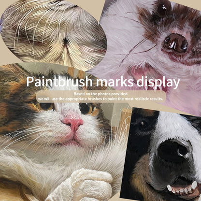 Pet 3d Stereoscopic Portraits Pet Memorial Portraits Hand Painted Suitable For Multiple Pets Suitable for all animals/pets - Memorable Pets -  - 