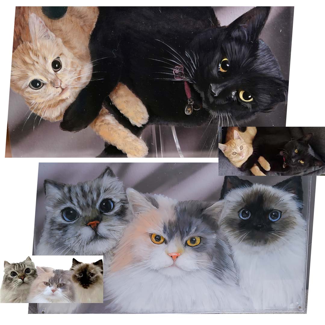 Pet 3d Stereoscopic Portraits Pet Memorial Portraits Hand Painted Suitable For Multiple Pets Suitable for all animals/pets - Memorable Pets -  - 