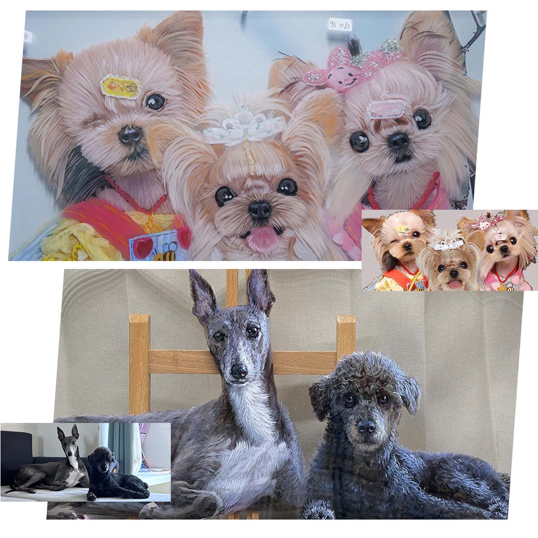 Pet 3d Stereoscopic Portraits Pet Memorial Portraits Hand Painted Suitable For Multiple Pets Suitable for all animals/pets - Memorable Pets -  - 