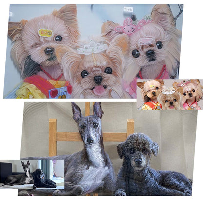 Pet 3d Stereoscopic Portraits Pet Memorial Portraits Hand Painted Suitable For Multiple Pets Suitable for all animals/pets - Memorable Pets -  - 