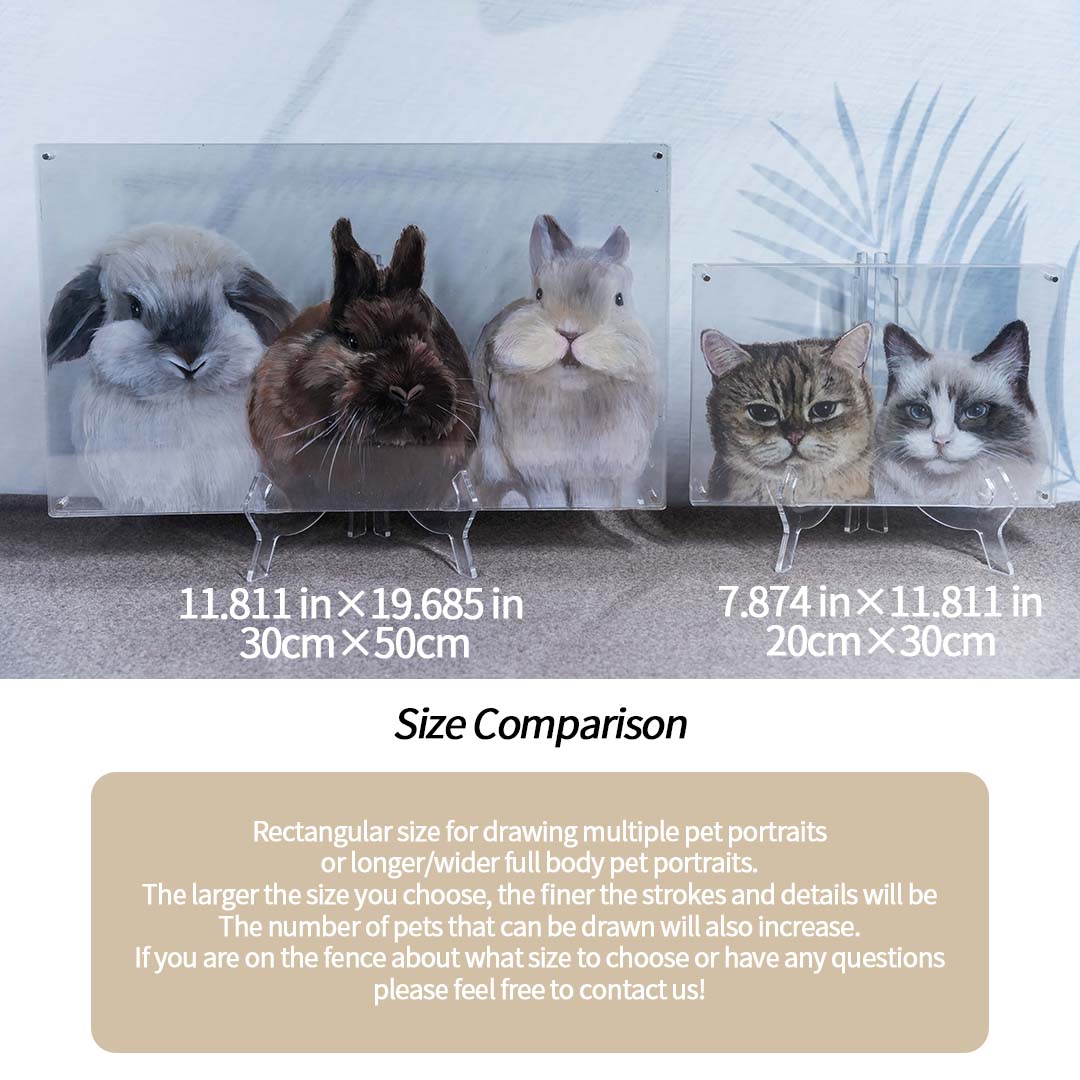 Pet 3d Stereoscopic Portraits Pet Memorial Portraits Hand Painted Suitable For Multiple Pets Suitable for all animals/pets - Memorable Pets -  - 