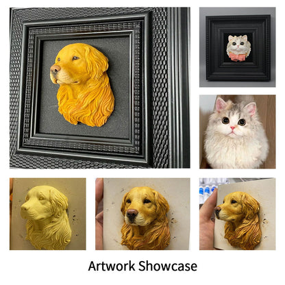 Premium Custom Pet Statue Work Of Art Handmade Pet Memorial Statue Pet Customized Framed Work Of Art - Memorable Pets -  - 