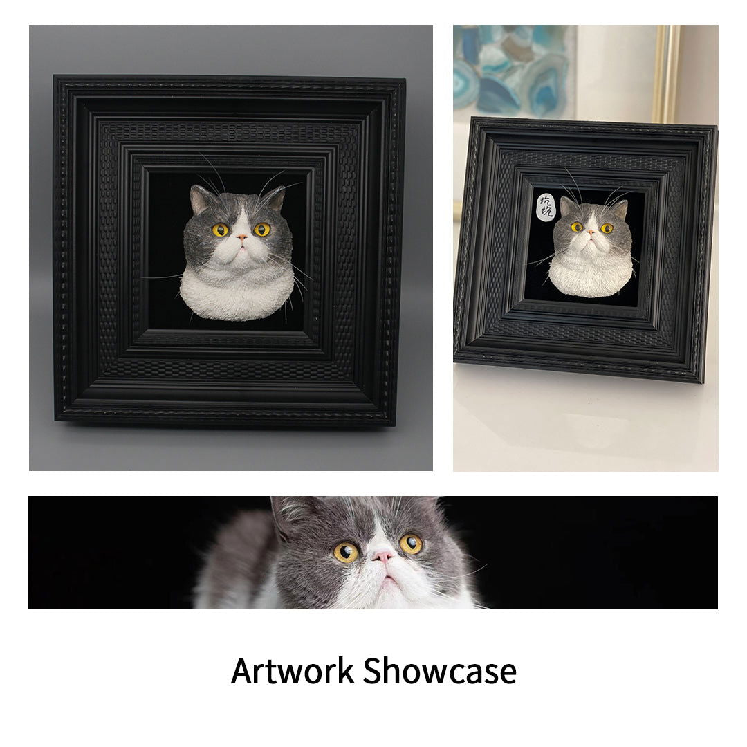 Premium Custom Pet Statue Work Of Art Handmade Pet Memorial Statue Pet Customized Framed Work Of Art - Memorable Pets -  - 