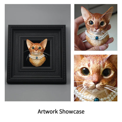 Premium Custom Pet Statue Work Of Art Handmade Pet Memorial Statue Pet Customized Framed Work Of Art - Memorable Pets -  - 