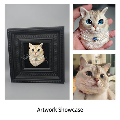 Premium Custom Pet Statue Work Of Art Handmade Pet Memorial Statue Pet Customized Framed Work Of Art - Memorable Pets -  - 