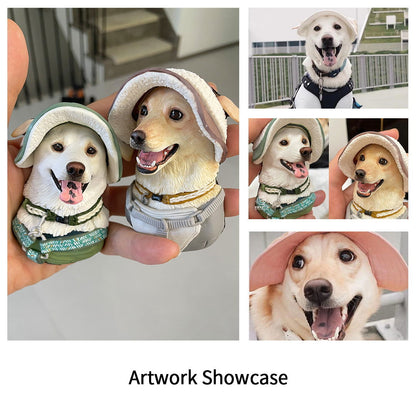 Premium Customized Pet Statue Handmade Pet Memorial Statue Customized Pet Head Statue Pet Portrait Magnets - Memorable Pets -  - 