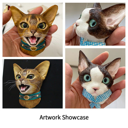 Premium Customized Pet Statue Handmade Pet Memorial Statue Customized Pet Head Statue Pet Portrait Magnets - Memorable Pets -  - 