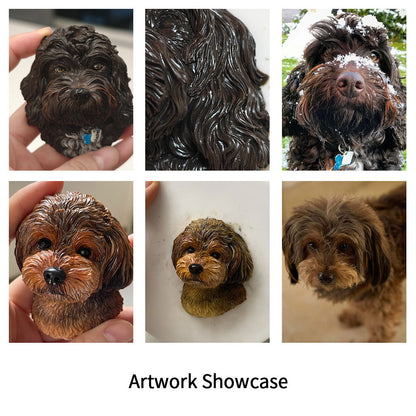 Premium Customized Pet Statue Handmade Pet Memorial Statue Customized Pet Head Statue Pet Portrait Magnets - Memorable Pets -  - 