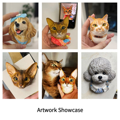 Premium Customized Pet Statue Handmade Pet Memorial Statue Customized Pet Head Statue Pet Portrait Magnets - Memorable Pets -  - 