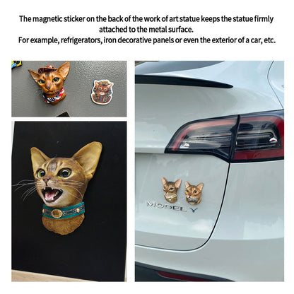 Premium Customized Pet Statue Handmade Pet Memorial Statue Customized Pet Head Statue Pet Portrait Magnets - Memorable Pets -  - 